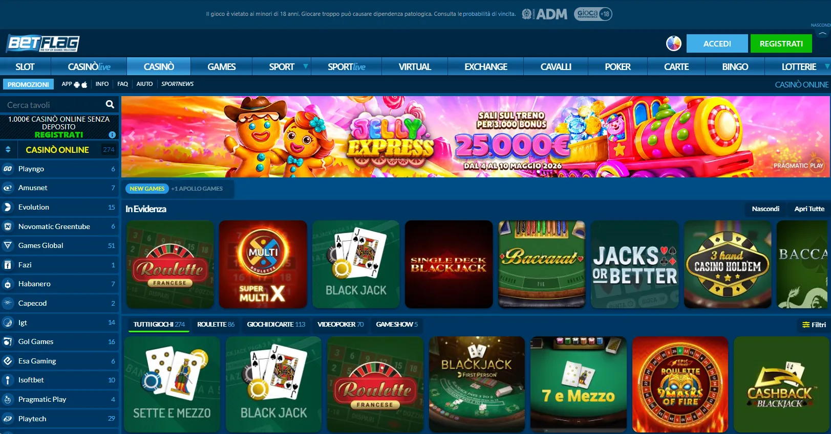 BetFlag tra i siti scommesse non AAMS con licenza ADM